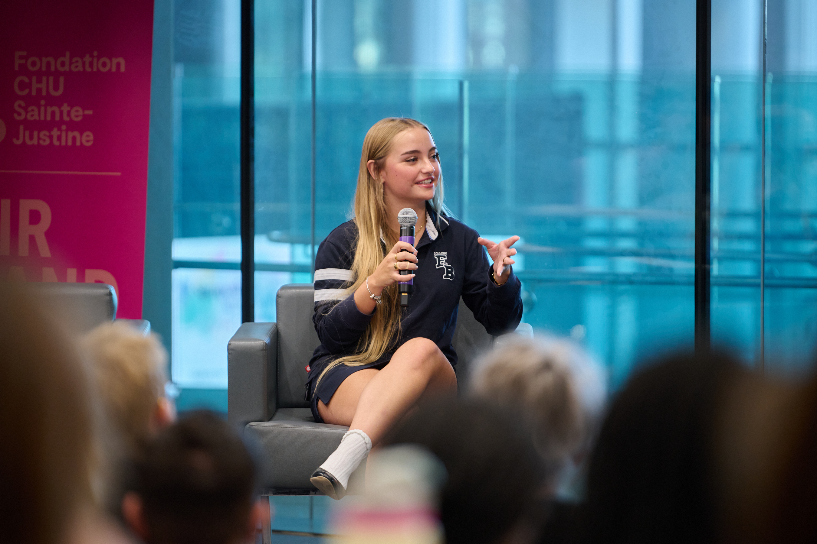 Jordanne, lors du lancement du Grand sapin jeunesse