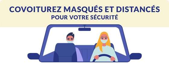 Covoiturez masqués et distancés