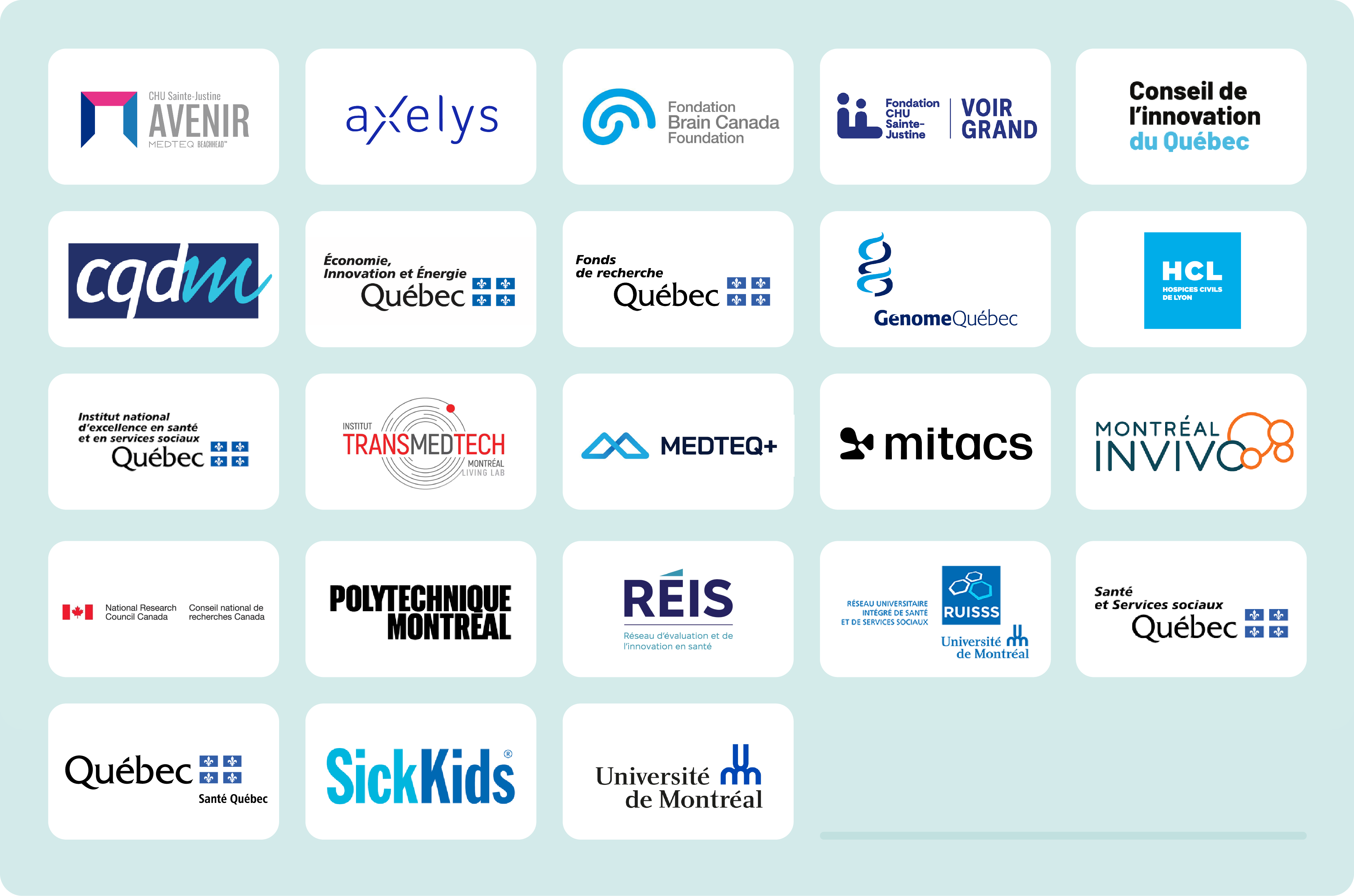Partenaires du Bureau de l'innovation du CHU Sainte-Justine
