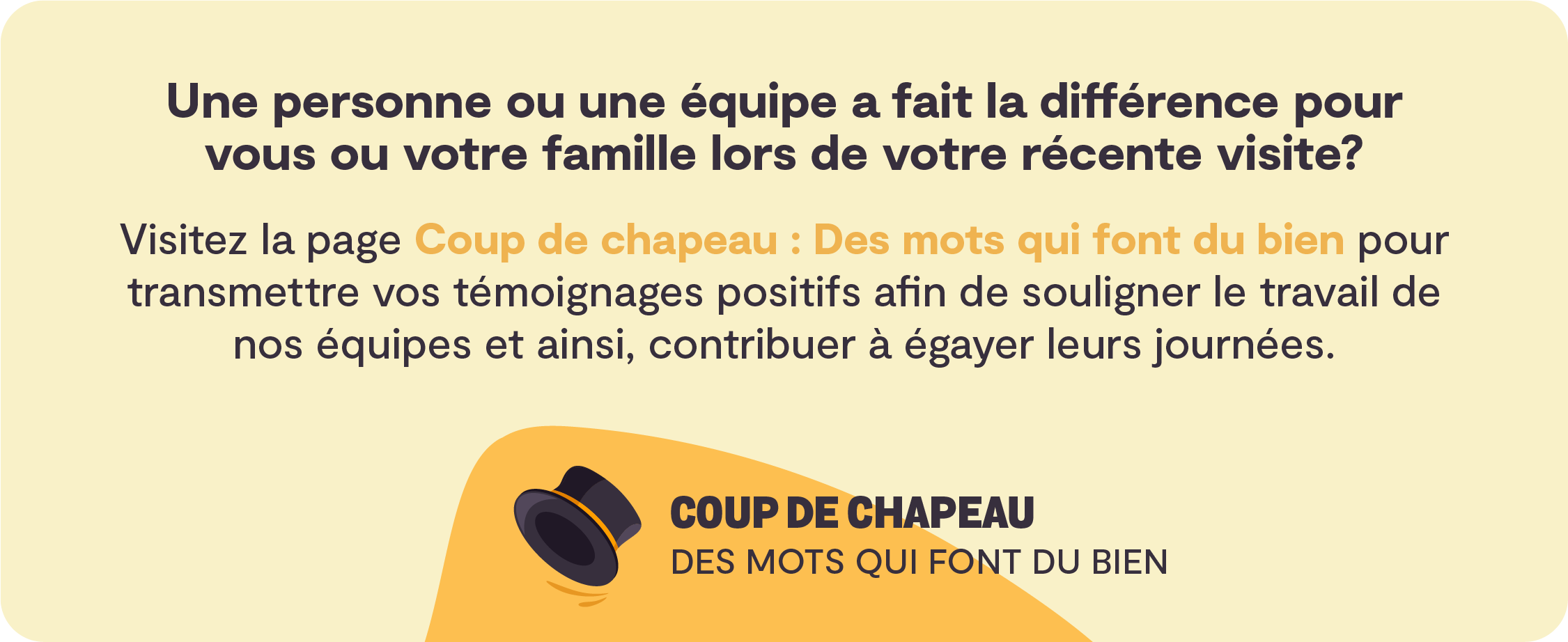 Coup de chapeau : Des mots qui font du bien